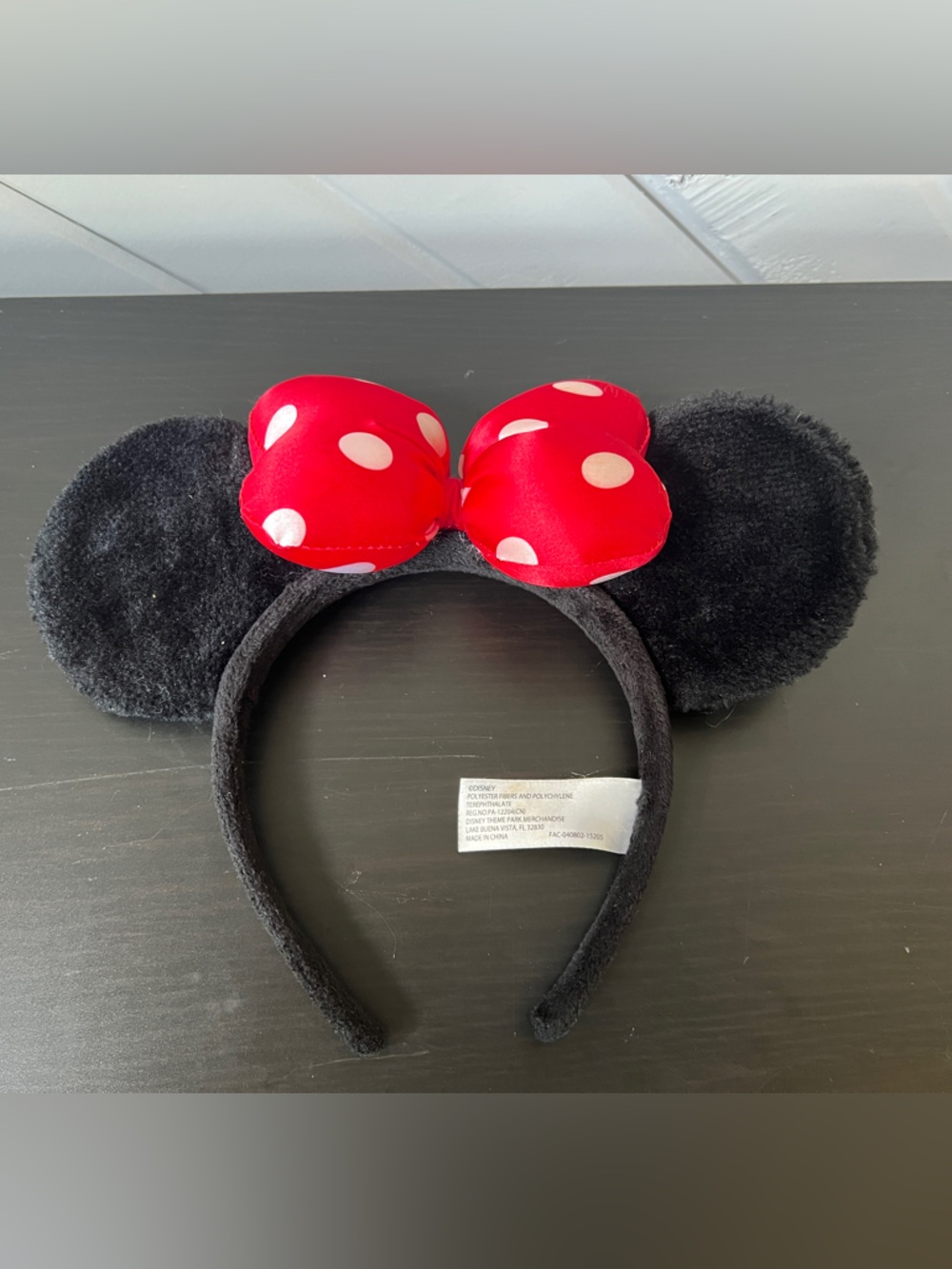 Disney Parks Minnie Mouse Red & White Polka Dot Bow Ears Headband